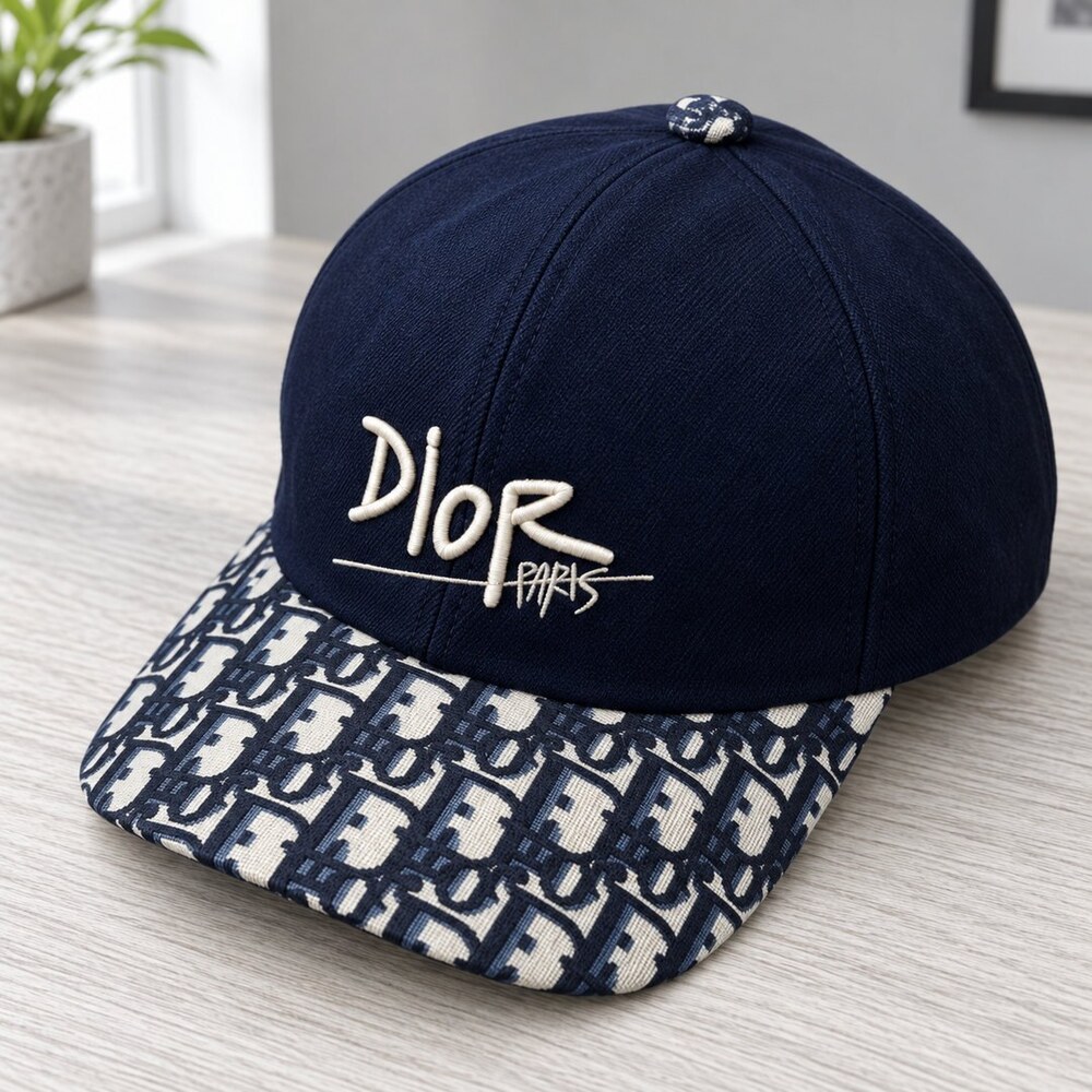 Dior Navy Jacquard Baseball Cap - Picture 4 of 6